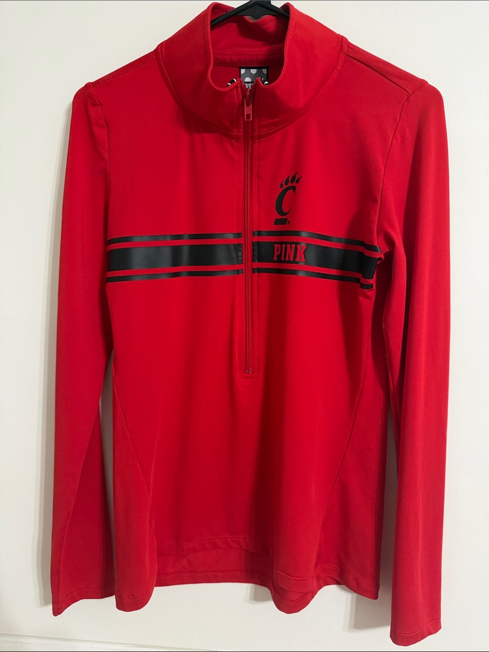 PINK Victoria’s Secret Cincinnati Bearcats 1/4 Zip Pullover Jacket Women’s M Red